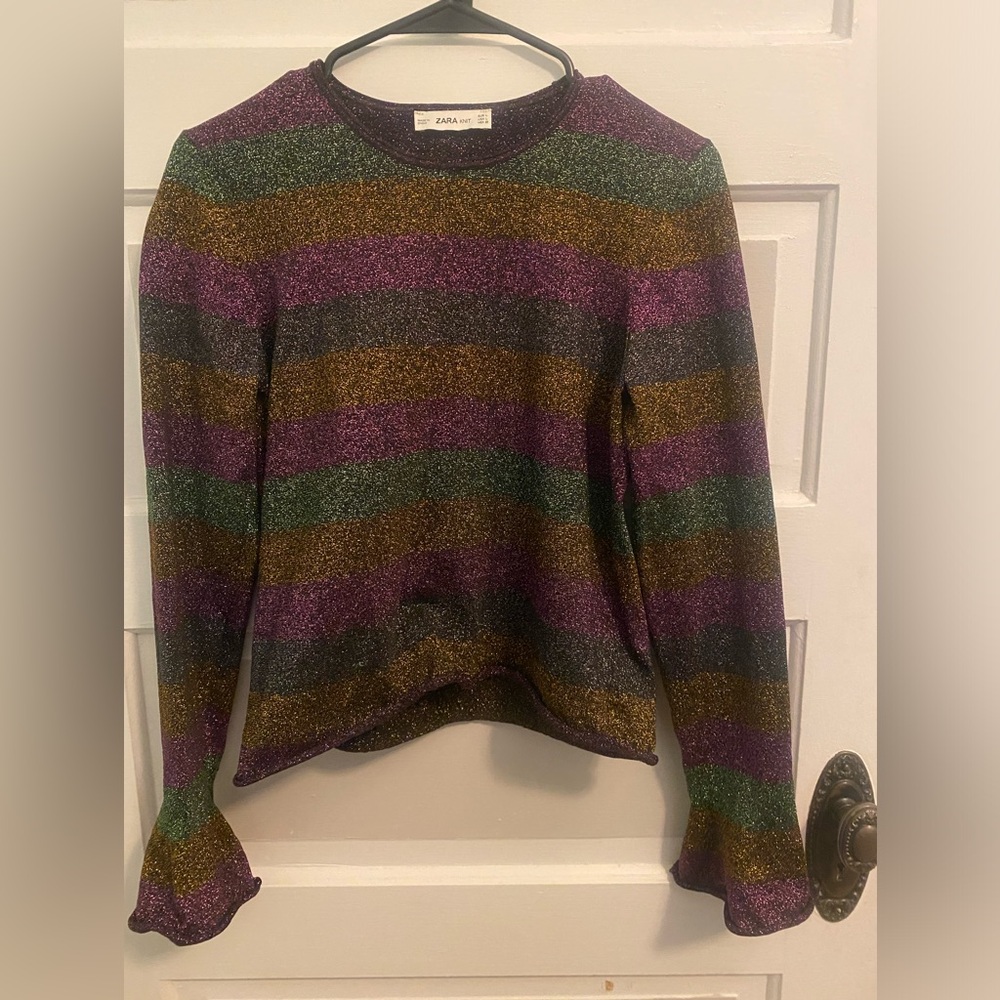 Sparkly Striped Zara Knit Top